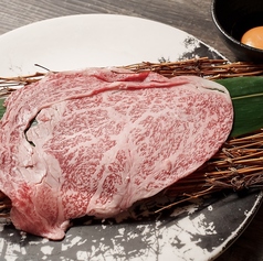 A5黒毛和牛リブロースの焼きしゃぶ【卵黄だれ】(1枚)