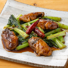 牡蠣と青菜のオイスターソース炒め