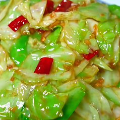 キャベツの黒酢四川風炒め