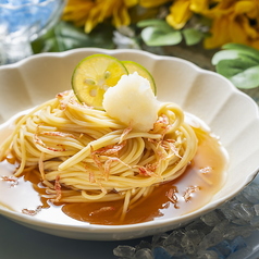 すだちおろしの涼風パスタ　帆立の和だし