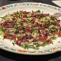 蓮根と梅のカルパッチョ