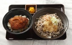 越前おろしそばとソースカツ丼セット