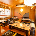 最大20名様まで！団体様のご宴会には掘りごたつ式の個室席がおすすめです