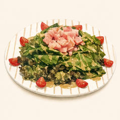ほうれん草とベーコンの温玉サラダ