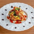 料理メニュー写真 若鶏と揚げ茄子の韓国風