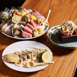 《魚の店の刺身盛り》店割りの活赤貝、活アワビや生本鮪など、旬の海鮮が楽しめる必食メニュー！