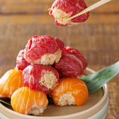 追加プラン500円(肉&サーモン イタリア風手毬寿司 <ヴィネグレット風味>)