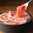 追加プラン500円（生ハム食べ放題　ハモンセラーノ　プロシュート　サラミ　などなど日替わり）
