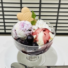 ★夜カフェ★ブルーベリーアイスクリームセット 1ドリンク付き