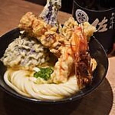 天ぷらうどん (海老天、ちくわ天、えのき、茄子天)