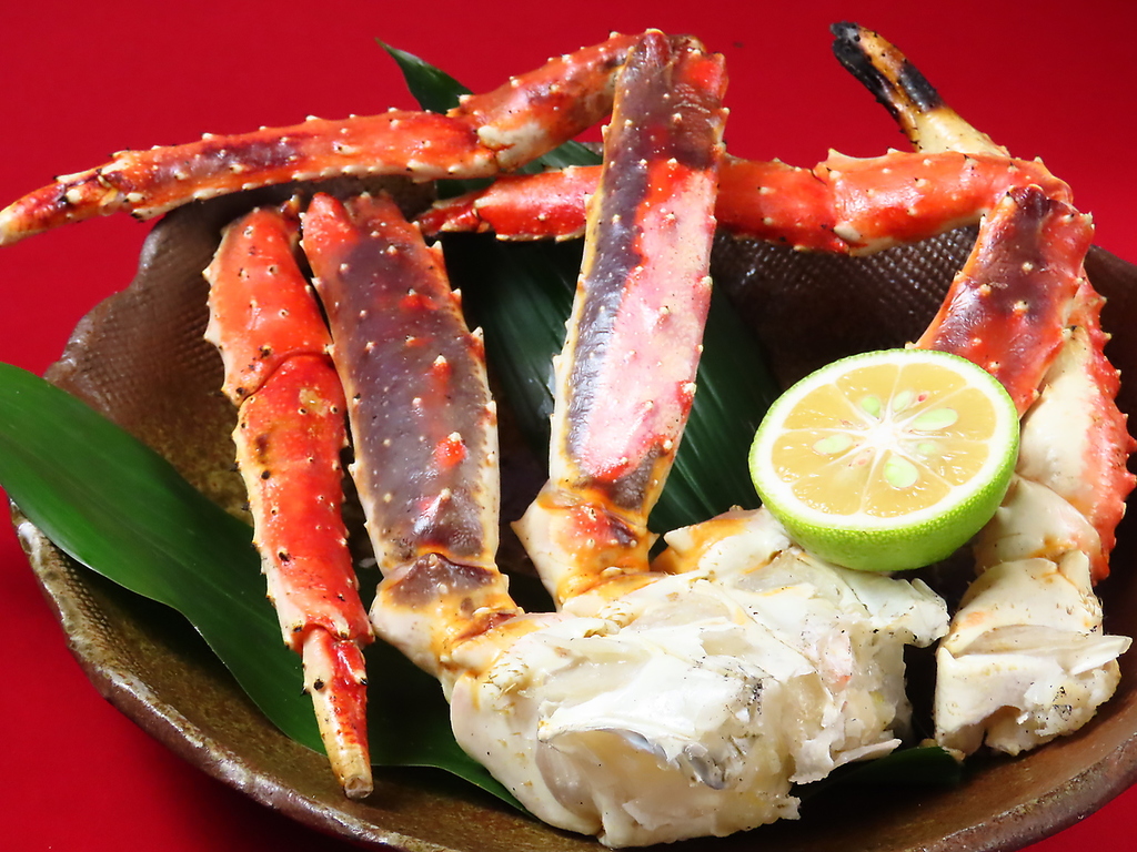 食べ放題プランに＋500円でタラバガニ一皿追加
