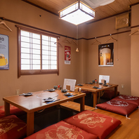 プライベート感を重視した掘りごたつ個室で宴会を満喫！