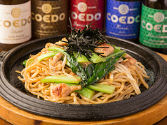 小松菜と豚肉の焦がし醤油焼きそば