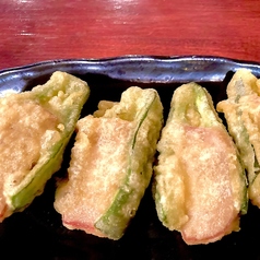 ランチョンミートとピーマンとチーズ天ぷら