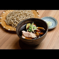 三元豚とジャンボなめこのつけ汁蕎麦