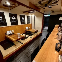 座敷席。和モダンで落ち着いた雰囲気。【鹿児島 天文館 醤油ラーメン 塩ラーメン 〆ラーメン 天文館はワールドグループへ♪】