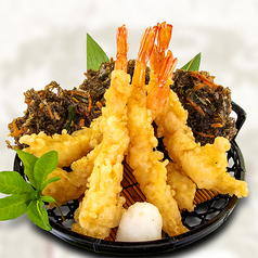 海老とモズクの天婦羅盛り(天つゆ)