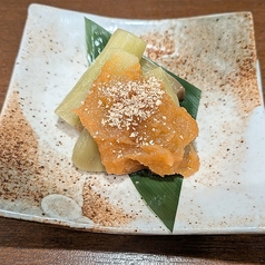 冷やし茄子の田楽味噌掛け
