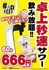 【卓上秒速】サワー60分飲み放題666円