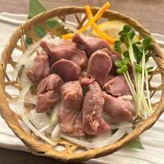名物　鶏砂肝の刺し身