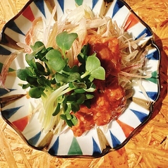 みょうが酒盗和え／高知名物◎ちくわキューリ／ホタルイカ沖漬け／エイヒレ炙り　山椒マヨ