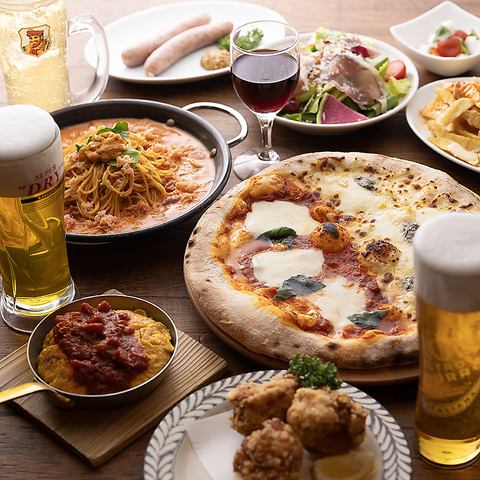 窯焼きナポリピッツァ、グリル系肉料理、鉄鍋パスタ、欧風小皿料理が自慢です！