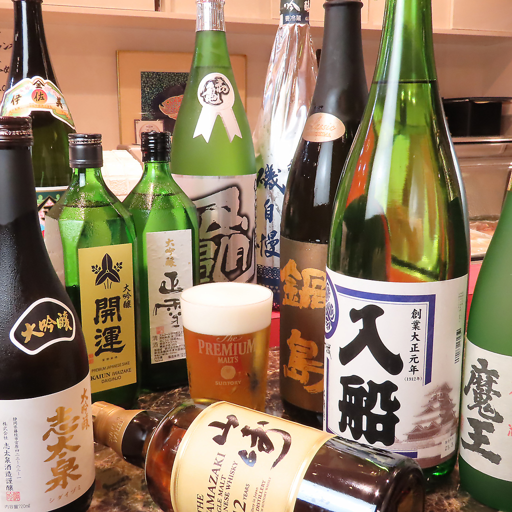 お酒も種類豊富にご用意◎握りや刺身とご一緒にご利用ください。