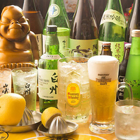 自慢の串に合うお酒！全70種を超える充実のドリンク！