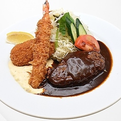 ミックスフライ＆ハンバーグステーキ（140g）