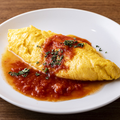 チーズオムレツ トマトソース