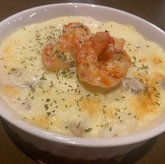 鶏とエビのホワイトソースドリア