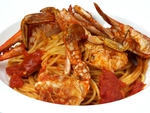 食べ放題料理をご紹介『渡り蟹のトマトクリームスパゲッティ』