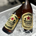 キリン一番搾り、サッポロ赤星、瓶ビールなど、お飲み物はキンキンに冷やしてお待ちしております♪スカっと美味いお酒で、寛ぎのひと時をお過ごしください★