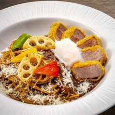 姫路産桃色吐息のカツカレーパスタ