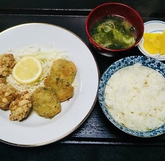 海苔塩カツ&唐揚げ定食