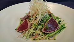 焼津産　初かつおのタタキそば