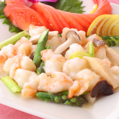 大海老と彩り野菜のクミン塩炒め