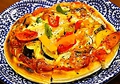 料理メニュー写真 茄子とトマトのピザ