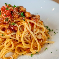 深蒸しベーコンとトマトのパスタ