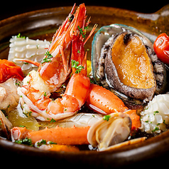 鮑と海鮮の炊き込み 昆布出汁ブイヤベース