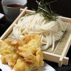 [さくさく絶品とり天♪]とり天ざるうどん　700円