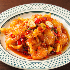 海老の甘酢辛口炒め