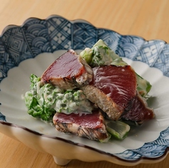 初鰹タタキ　酒盗アイオリ