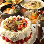 Anniversaryコースはパティシェの手作りホールケーキ付♪