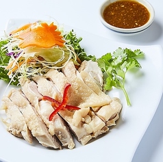蒸し鶏特製ソースかけ
