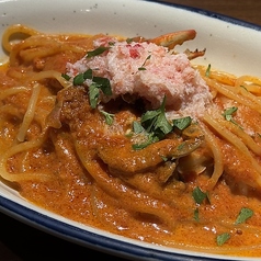 蟹たっぷり!トマトクリームパスタ(生パスタ)