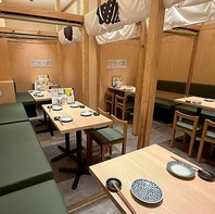 最大30名様まででご利用できる広々としたお席をご用意◎