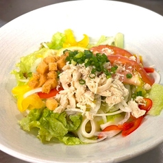 蒸し鶏と檸檬のサラダほうとう