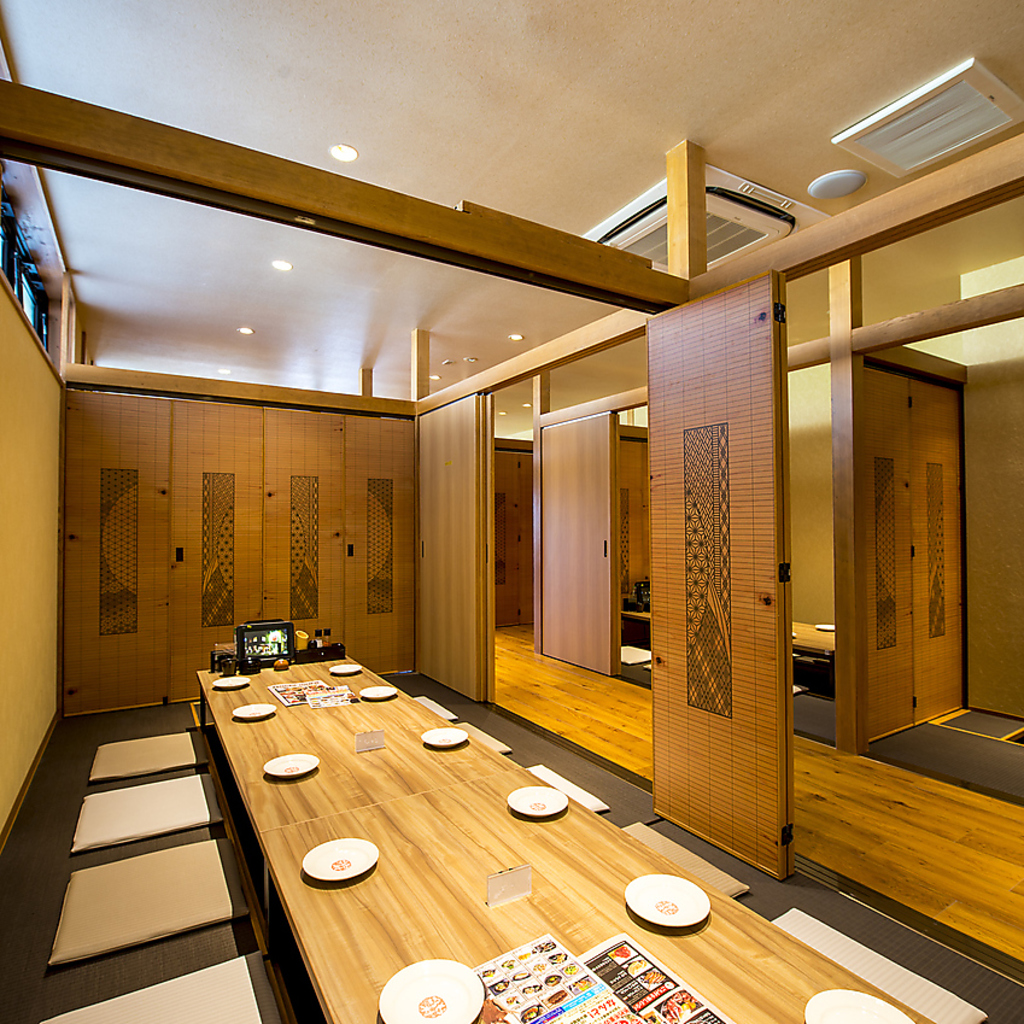 【全席完全個室！】隠れ家的雰囲気もステキなお店にはお座敷・テーブルの個室が全16卓あります。