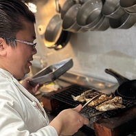 宗像産の食材と炭焼きの調理法にこだわっています！